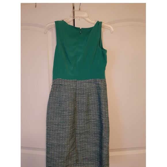 Banana Republic Green "tweed" sleeveless Sheath Pencil Dress 4 NEW Preppy Career - Picture 4 of 5